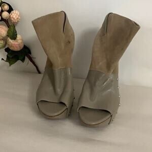 CAMILLA SKOVGAARD LONDON PEEP-TOE PLATFORM ANKLE‎ BOOTIES HEEL SHOES SIZE 40